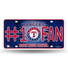Texas Rangers #1 Fan Car Truck Tag License Plate Mlb Baseball Metal Sign