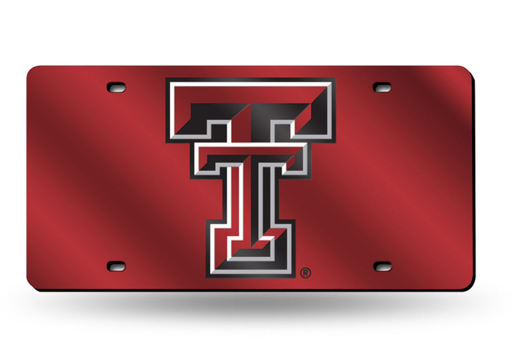 Texas Tech Red Raiders Mirror Car Tag Laser License Plate Red University