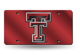 Texas Tech Red Raiders Mirror Car Tag Laser License Plate Red University