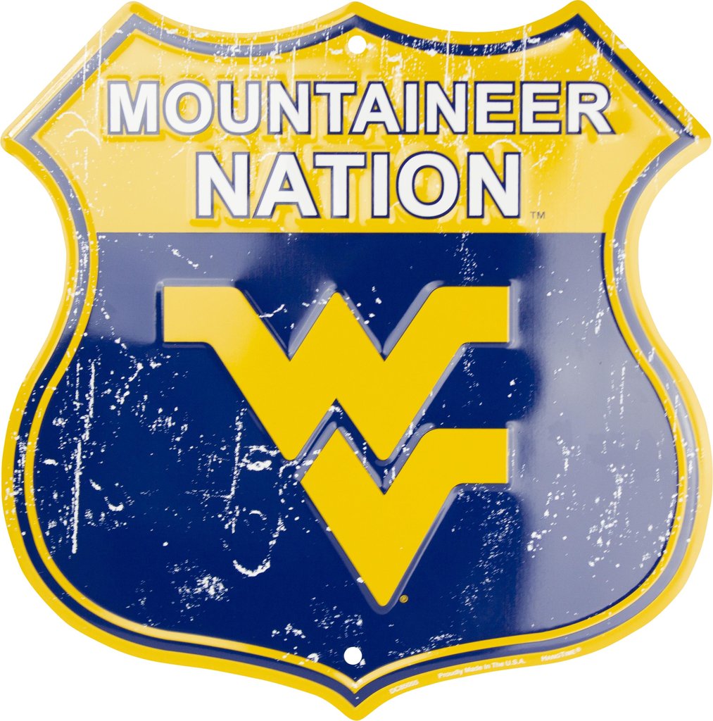 West Virginia Mountaineers Shield Mountaineer Nation Metal Sign