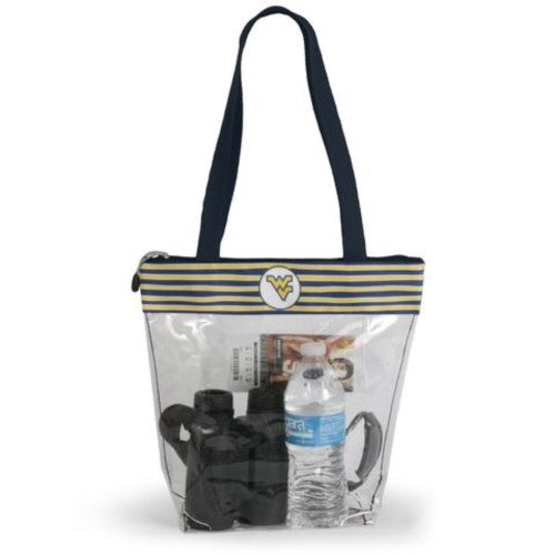 West Virginia Mountaineers Clear Zipper Stadium Tote Approved Purse Bag Ncaa