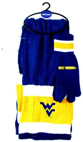 West Virginia Mountaineers Knit Scarf And Glove Gift Set Ncaa