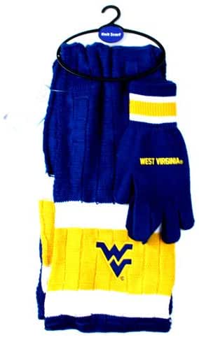 West Virginia Mountaineers Knit Scarf And Glove Gift Set Ncaa