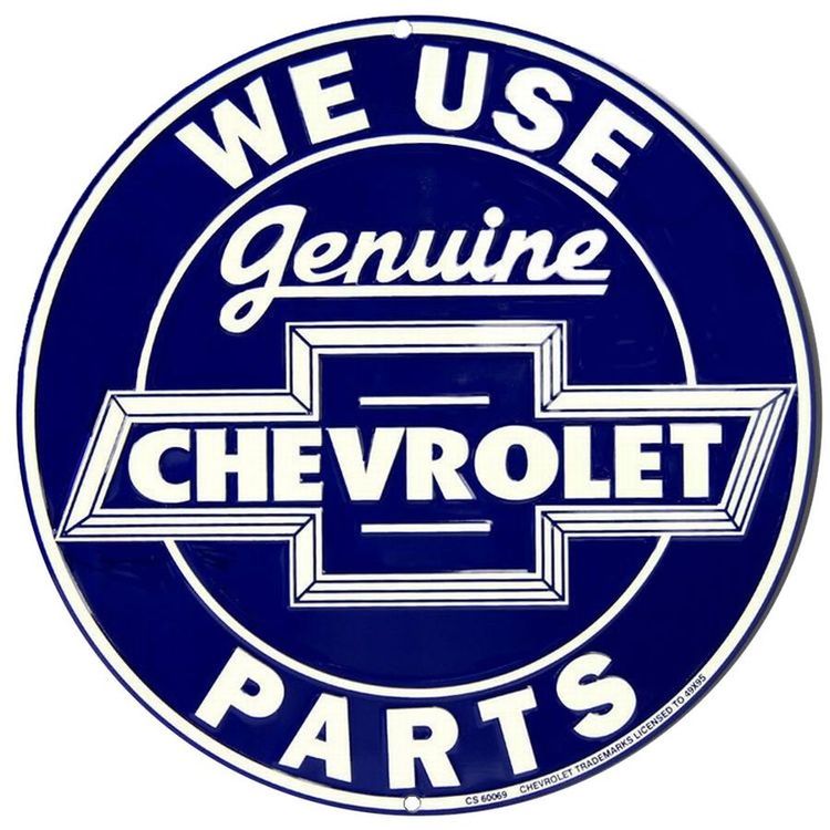 Chevrolet Genuine Parts 24" Round Sign Metal