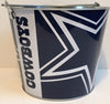 NFL Aluminum Bucket 5 QT Drink Party Pail Ice Metal  - Choose Your Team