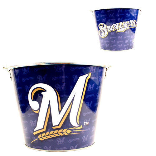 Mlb Aluminum Bucket 5 Qt Drink Party Ice Metal Pail - Choose Your Team