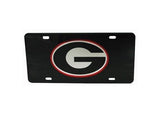 Georgia Bulldogs Mirrored Car Tag License Plate Black G Sign Uga University