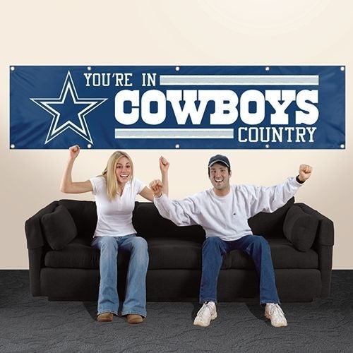 DALLAS YOU'RE IN COWBOYS COUNTRY 8' X 2' BANNER 8 FOOT HEAVYWEIGHT NYLON SIGN