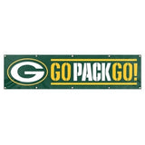 GREEN BAY PACKERS 8' X 2' BANNER 8 FOOT HEAVYWEIGHT NYLON SIGN GO PACK GO NFL