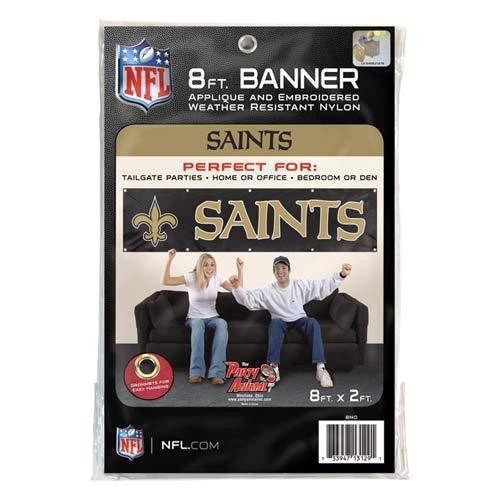 New Orleans Saints 8' X 2' Banner 8 Foot Heavyweight Nylon Sign Grommets Premium
