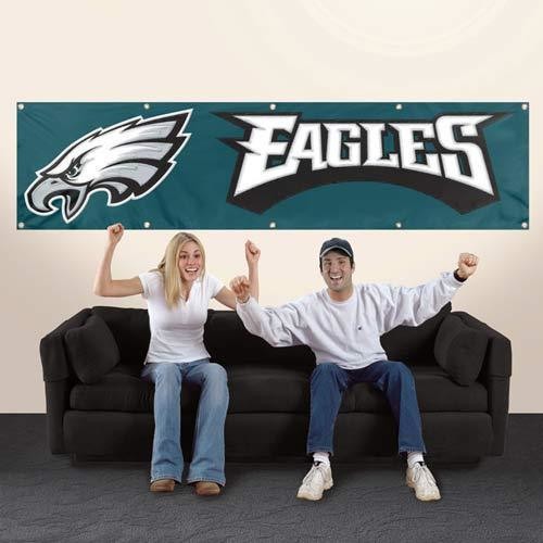 PHILADELPHIA EAGLES 8' X 2' BANNER 8 FOOT HEAVYWEIGHT NYLON SIGN GROMMETS FLAG