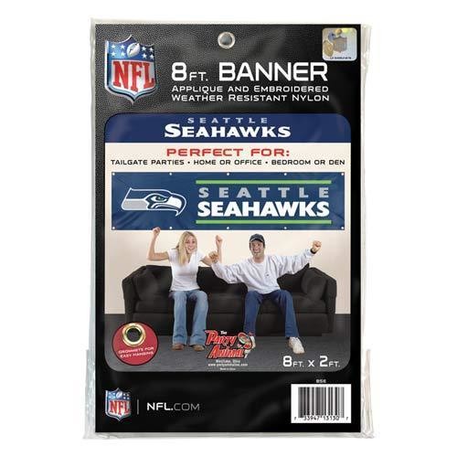 Seattle Seahawks 8' X 2' Banner 8 Foot Heavyweight Nylon Sign Grommets Premium