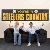 Pittsburgh You'Re In Steelers Country 8' X 2' Banner 8 Foot Heavyweight Sign Nfl