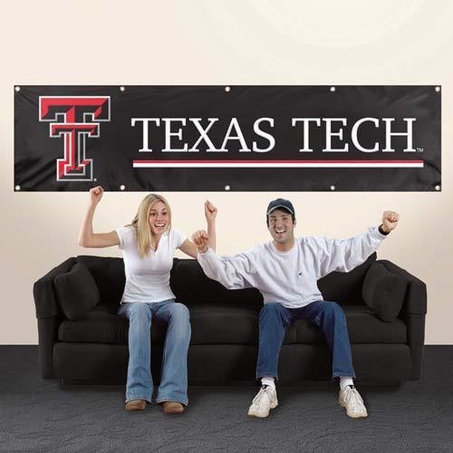 TEXAS TECH RED RAIDERS 8' X 2' BANNER 8 FOOT HEAVYWEIGHT SIGN UNIVERSITY MANCAVE