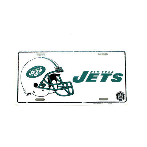 NEW YORK JETS CAR TRUCK TAG LICENSE PLATE 6" X 12" NFL FOOTBALL SIGN HELMET