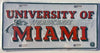 Miami Hurricanes Car Truck Tag License Plate Miami Metal Man Cave Sign
