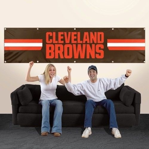 Cleveland Browns 8' X 2' Banner 8 Foot Heavyweight Nylon Sign Grommets Flag Nfl