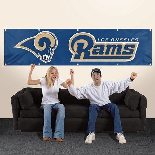 Los Angeles Rams 8' X 2' Banner 8 Foot Heavyweight Nylon Sign Grommets Flag Nfl
