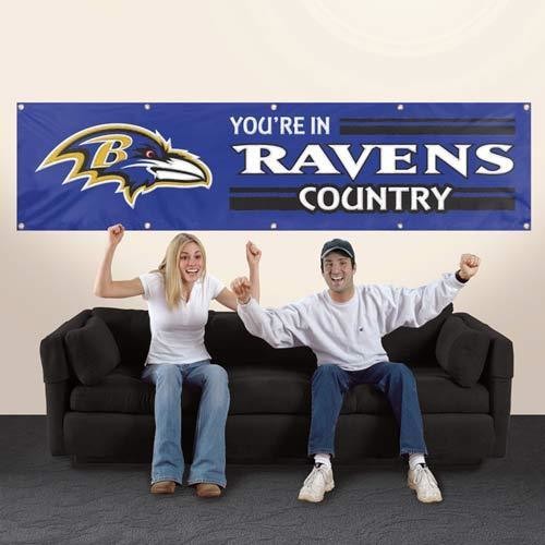 BALTIMORE RAVENS 8' X 2' YOU'RE IN RAVENS COUNTRY BANNER 8 FOOT HEAVYWEIGHT SIGN