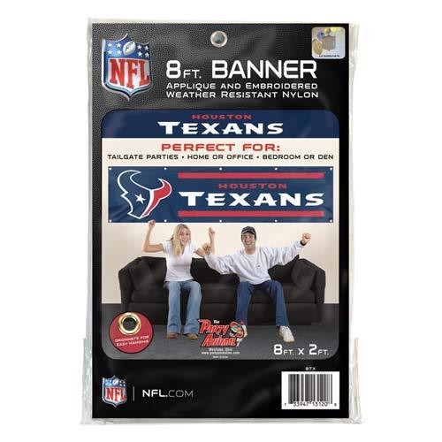 HOUSTON TEXANS 8' X 2' BANNER 8 FOOT HEAVYWEIGHT NYLON GROMMETS SIGN NFL FLAG