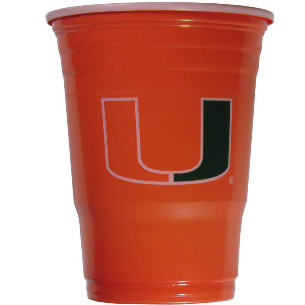 MIAMI HURRICANES PLASTIC GAMEDAY CUPS 18OZ 18CT SOLO TAILGATE PARTY UNIVERSITY