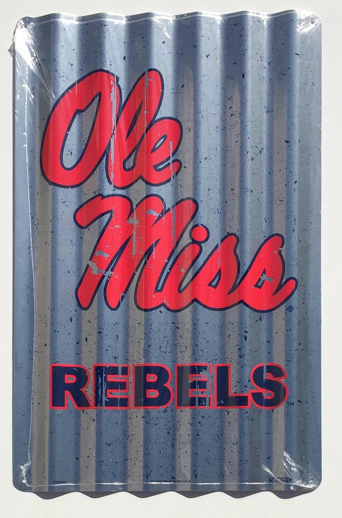 Ole Miss Rebels Large Corrugated Metal Sign 12" X 18"