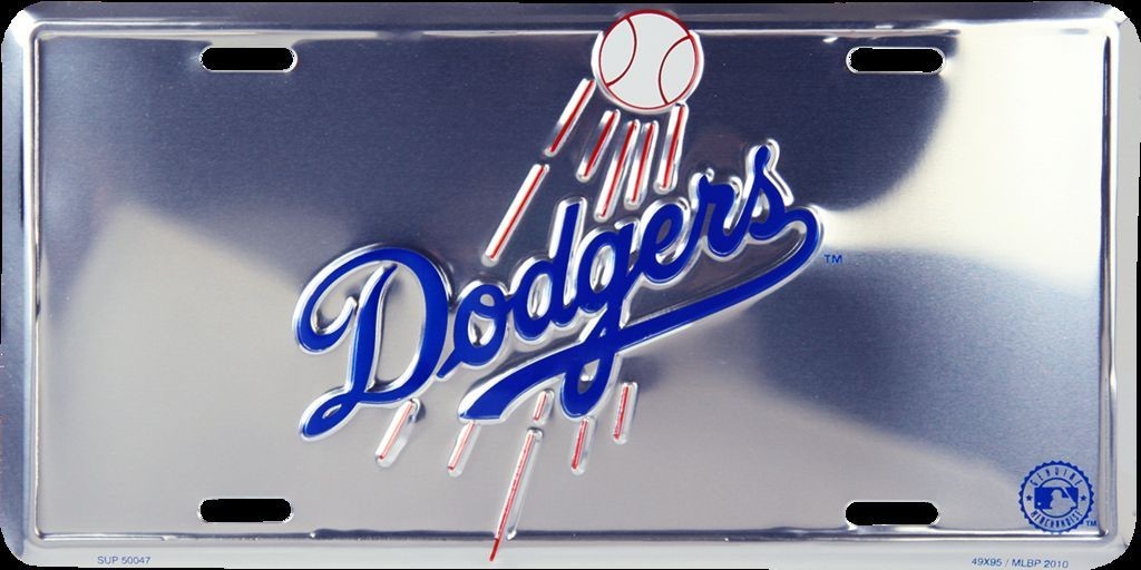 Los Angeles La Dodgers Car Truck Tag Chrome License Plate Embossed Metal Sign