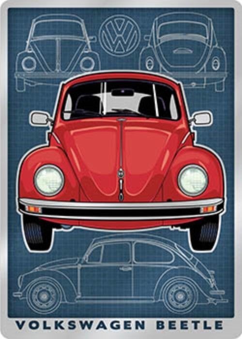 Volkswagen Beetle Metal Embossed Sign