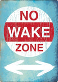 No Wake Zone Embossed Tin Sign 10X14