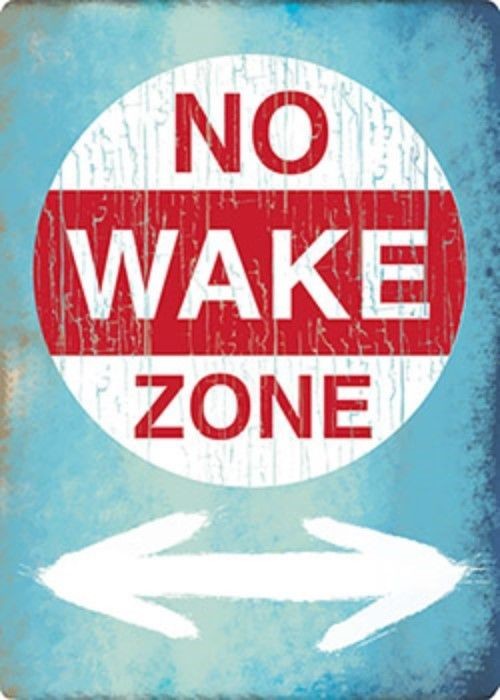 No Wake Zone Embossed Tin Sign 10X14"
