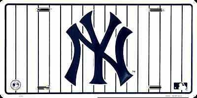 New York Yankees Car Truck Tag License Plate Blue Pinstriped Ny Logo Metal Sign