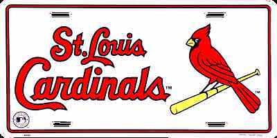 St Louis Cardinals Car Truck Tag License Plate Cardinal On Bat Metal Sign