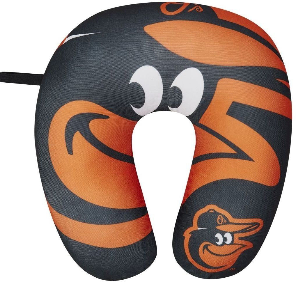 Baltimore Orioles Travel Neck Pillow 12" X 13" Super Soft Fleece Mlb Fan