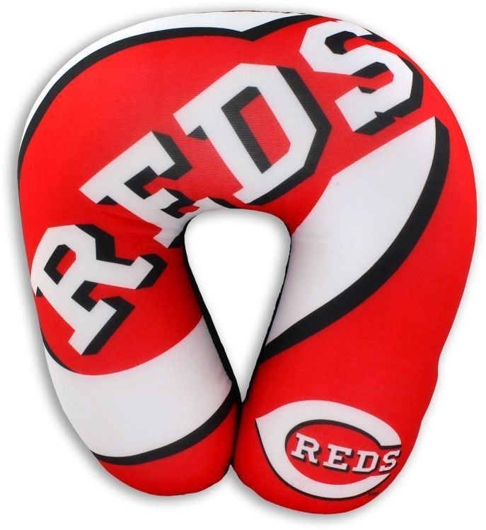 Cincinnati Reds Travel Neck Pillow 12" X 13" Super Soft Fleece Mlb Fan