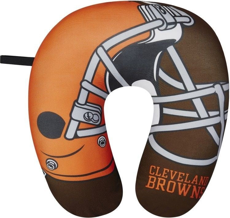Cleveland Browns Travel Neck Pillow 12" X 13" Super Soft Fleece Nfl Football Fan