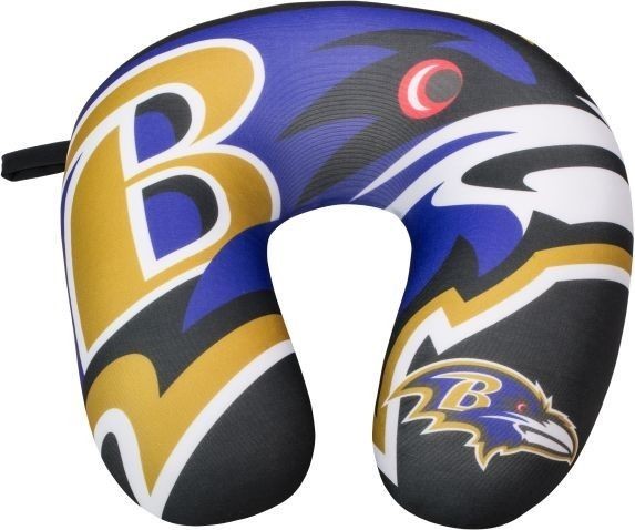 Baltimore Ravens Travel Neck Pillow 12" X 13" Super Soft Fleece Nfl Football Fan