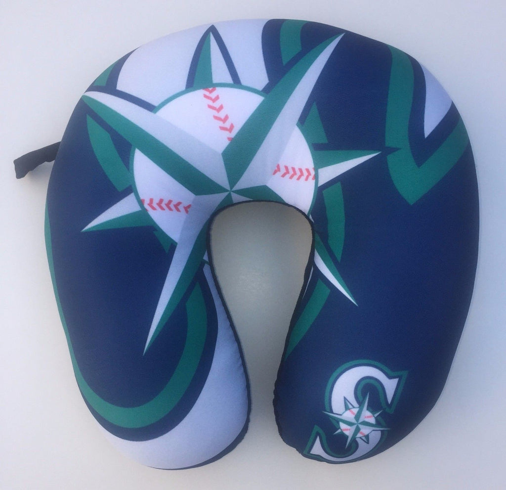 Seattle Mariners Travel Neck Pillow 12"X 13" Super Soft Fleece Mlb Baseball Fan