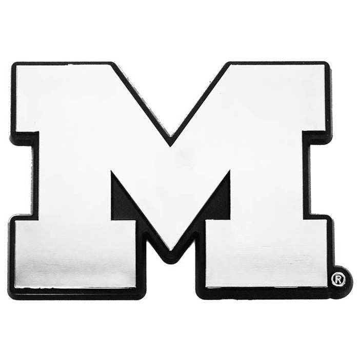 Michigan Wolverines Car Emblem Chrome M Logo Sign University Auto Truck Vehicle