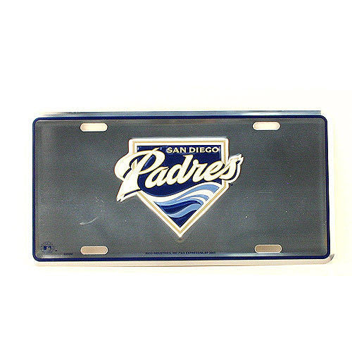 San Diego Padres Chrome Car Truck Tag License Plate Embossed Metal Sign Man Cave