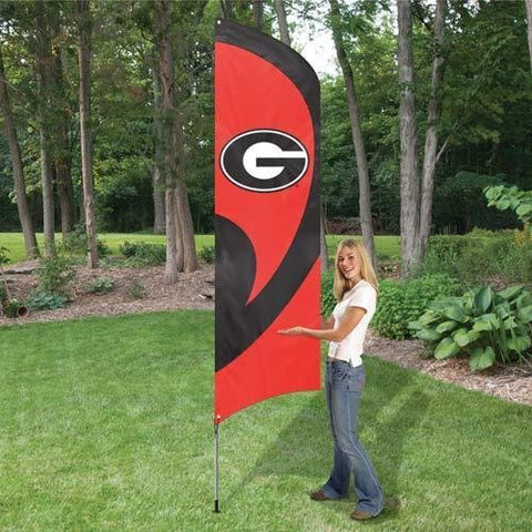 Iowa Hawkeyes 8.5 Foot Tall Team Flag 11.5' Pole Sign Banner Applique Embroidered