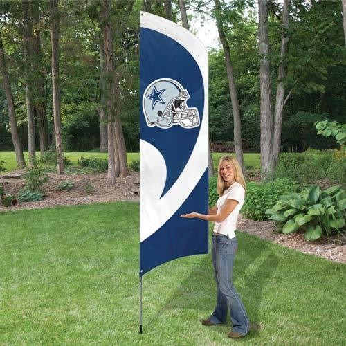 DALLAS COWBOYS 8.5 FOOT TALL TEAM FLAG 11.5' POLE SIGN BANNER UNIVERSITY 8 1/2'