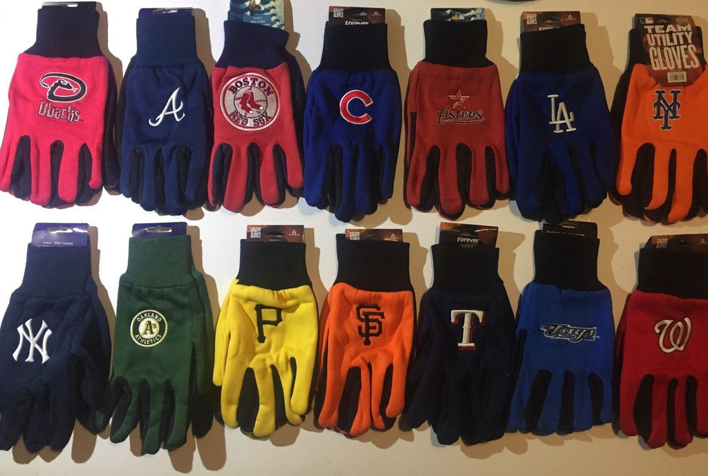 MLB Sport Utility Work Play Baseball Gloves No Slip Grip Adult - Pick Your Team