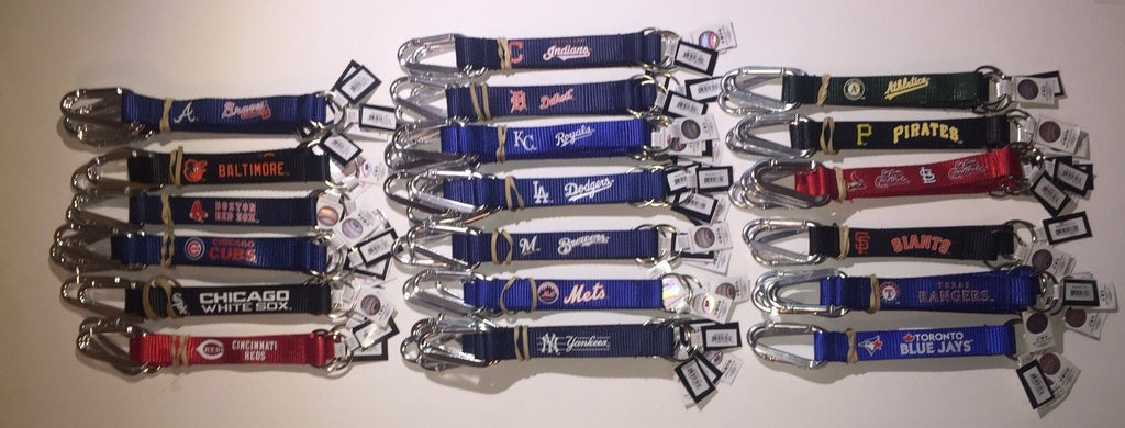 Carabiner Lanyard Keychain 8" Mlb Baseball Key Chain New! - Pick Your Team