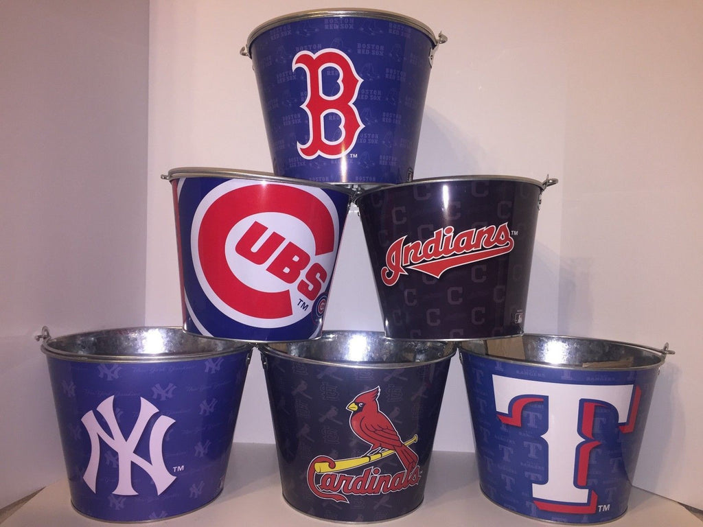 Mlb Aluminum Bucket 5 Qt Drink Party Ice Metal Pail - Choose Your Team