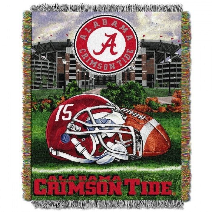 Alabama Crimson Tide Home Field Advantage Woven Tapestry Throw Football