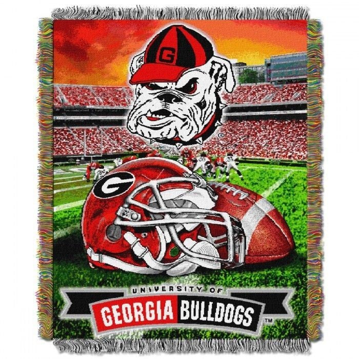 Georgia Bulldogs Home Field Advantage Woven Tapestry Throw Ncaa Football