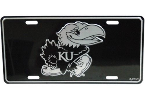 Kansas Jayhawks Elite Car Truck Tag License Plate Black Sign University