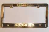 Oklahoma Sooners Car Truck Tag License Plate Frame  University Silver Black
