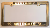 KENTUCKY WILDCATS  CAR TRUCK TAG LICENSE PLATE FRAME  UNIVERSITY SILVER BLACK