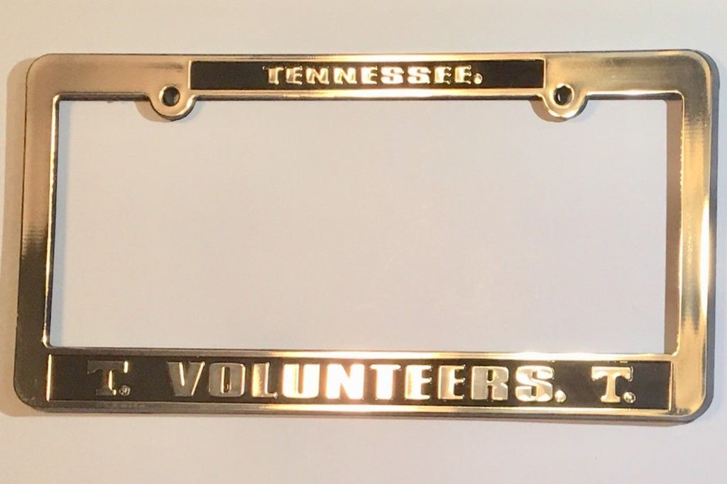 Tennessee Volunteers  Car Truck Tag License Plate Frame  University Silver Black